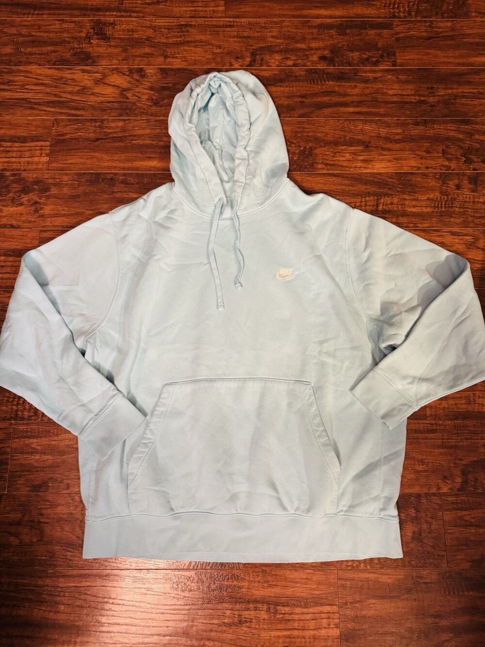 Nike Men's Hoodie Sz: XXL Light Blue Pullover Drawstring Cotton Read Description